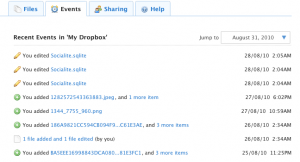 Dropbox file history