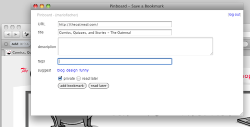 Add via popup window A popup window, nice nice