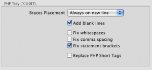 PHPtidy settings 3.0
